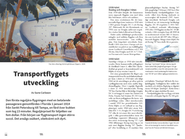 Transportflygets utveckling – Sune Carlsson