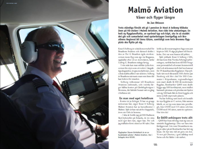 Malmö Aviation – växer och flyger längre – Jan Ohlsson