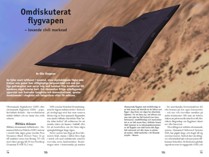 UAV – Omdiskuterat flygvapen – lovad civil marknad – Olle Skogman